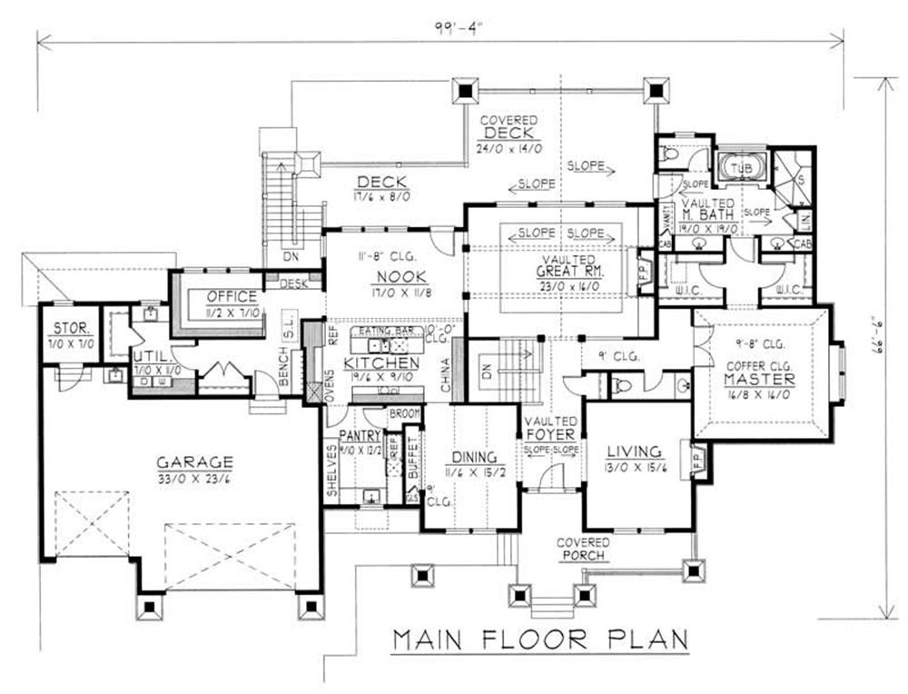 House Plan RDI-2846R1-DB Main Floor Plan
