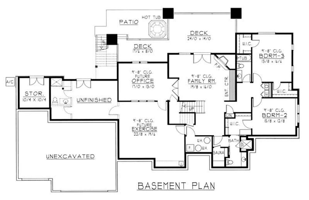 House Plan RDI-2846R1-DB Basement Floor Plan
