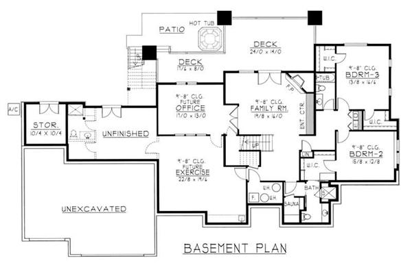 House Plan RDI-2846R1-DB Basement Floor Plan