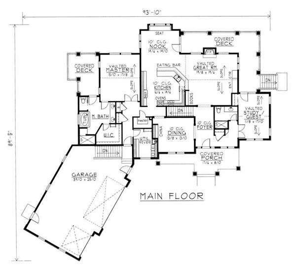 House Plan RDI-2500R1-DB Main Floor Plan