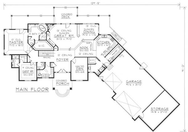 House Plan RDI-2907R1-DB Main Floor Plan