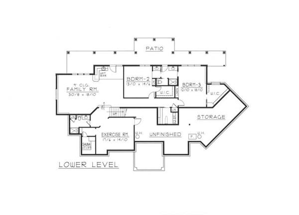 House Plan RDI-2907R1-DB Basement Floor Plan