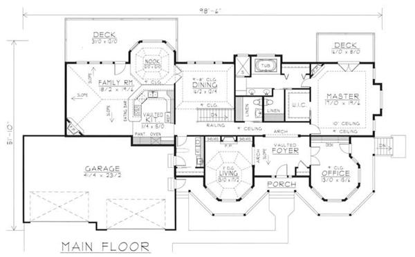 House Plan RDI-2560R1-DB Main Floor Plan
