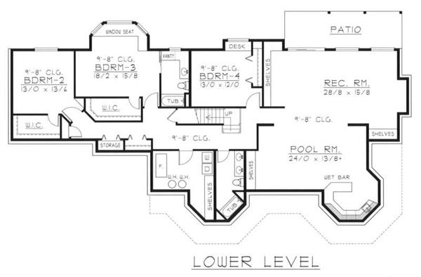 House Plan RDI-2560R1-DB Basement Floor Plan