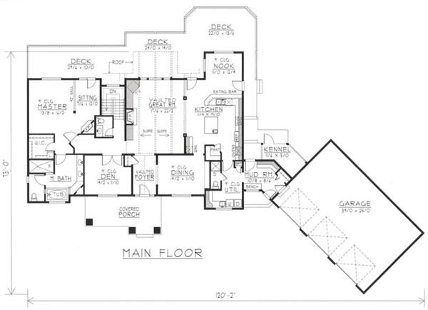 House Plan RDI-2610R1-DB Main Floor Plan