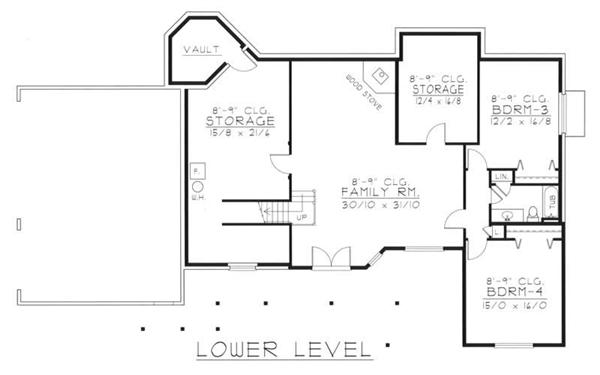 House Plan RDI-2302R1-DB Basement Floor Plan