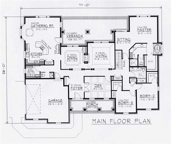 House Plan RDI-2737R1-B Main Floor Plan
