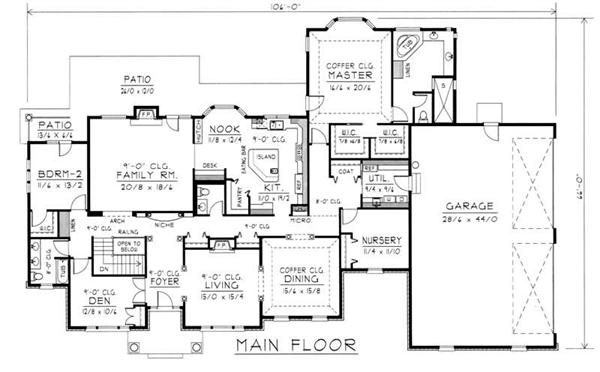 House Plan RDI-3506R1-PB Main Floor Plan