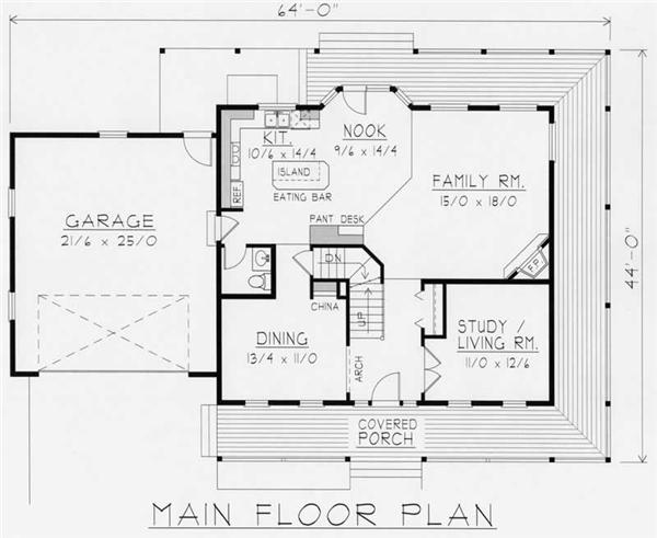 House Plan RDI-2197TS2-B Main Floor Plan