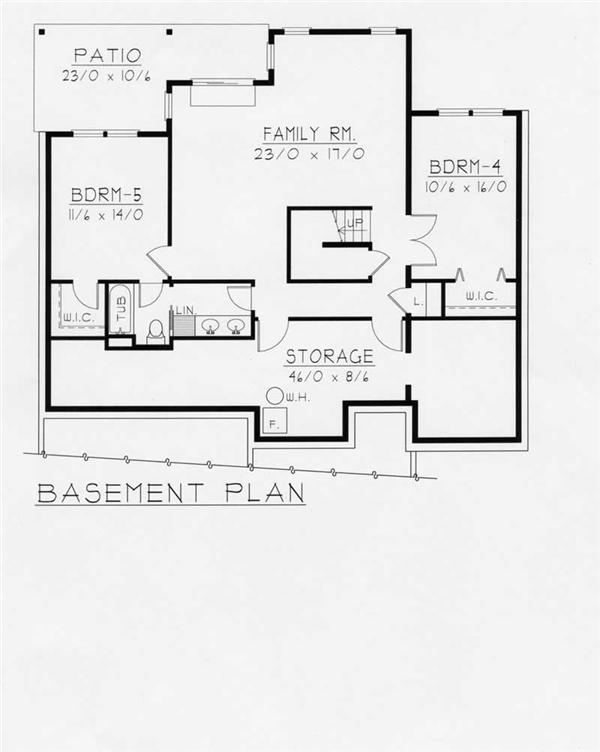 House Plan RDI-1634R1-DB Basement Floor Plan