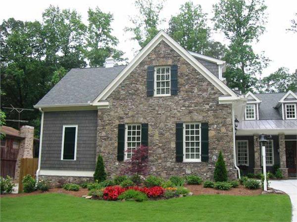 This is a color photo for these Craftsman Home Plans.