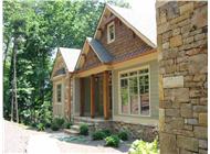 This is the front elevation for these Craftsman House Plans.