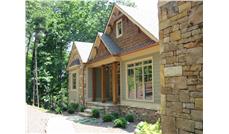 This is the front elevation for these Craftsman House Plans.