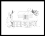This is a 3D rendering of these Garage Plans.