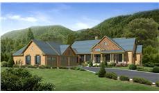 This is a computer rendering of these Craftsman Home Plans.
