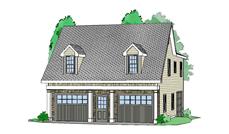 This is a colored 3D rendering of these Garage Plans.