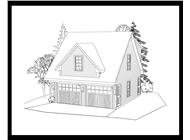 Here's the front elevation for these Garage Plans.