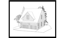 Here's the front elevation for these Garage Plans.