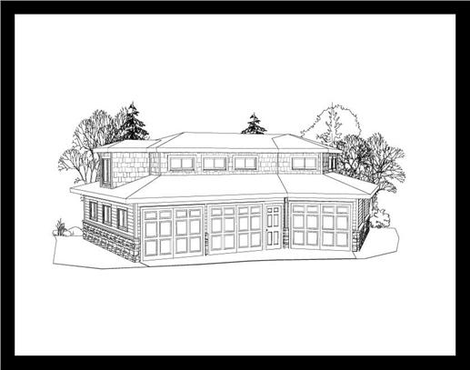 This is a 3D elevation for these Garage Plans.