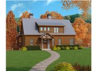 cabin house plan front elevation 163-1053