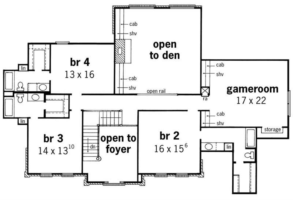 Second Level Floor Plan