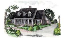 Country Home Plans colored rendering.