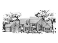 This image shows the front elevation of these Luxury Homeplans.