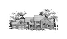 This image shows the front elevation of these Luxury Homeplans.