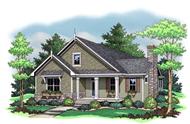 Colored front rendering for Bungalow Home Plans CLS-1501.