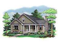 Colored front rendering for Bungalow Home Plans CLS-1501.