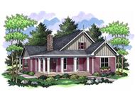 Country Homeplans CLS-1808 Colored Rendering.