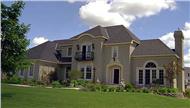 This image shows the front elevation of these European Houseplans.