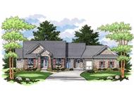 Ranch Homeplans CLS-2705 colored elevation.
