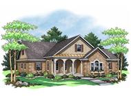 This image shows the front elevation of these country home plans CLS-1710.