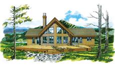 Log Houseplans front elevation.
