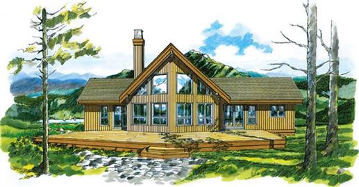 Log Houseplans front elevation.