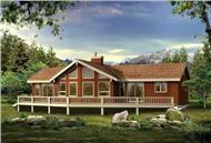 Log Homeplans SEA225 color rendering.