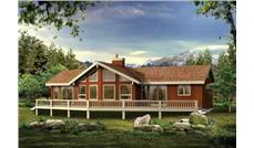 Log Homeplans SEA225 color rendering.