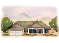 This is a colored elevation of these Ranch Home Plans.