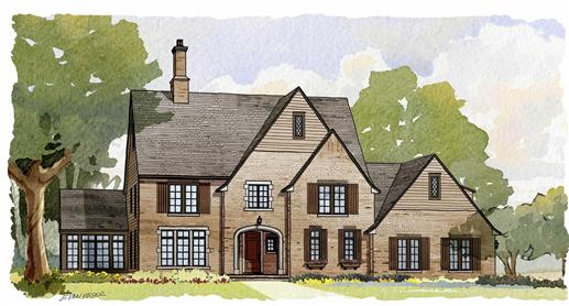 This is a colored rendering of these Traditional Homeplans.
