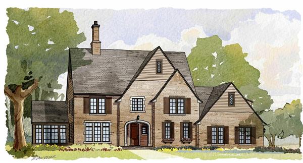 This is a colored rendering of these Traditional Homeplans.