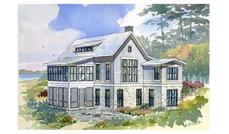 This is a colored rendering of the Bayview Beachfront houseplans.