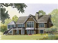 This image shows the rear of this set of Houseplans.