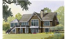 This image shows the rear of this set of Houseplans.