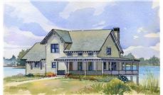 This is a colored rendering of these Country Houseplans.