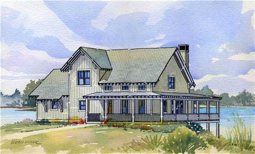 This is a colored rendering of these Country Houseplans.