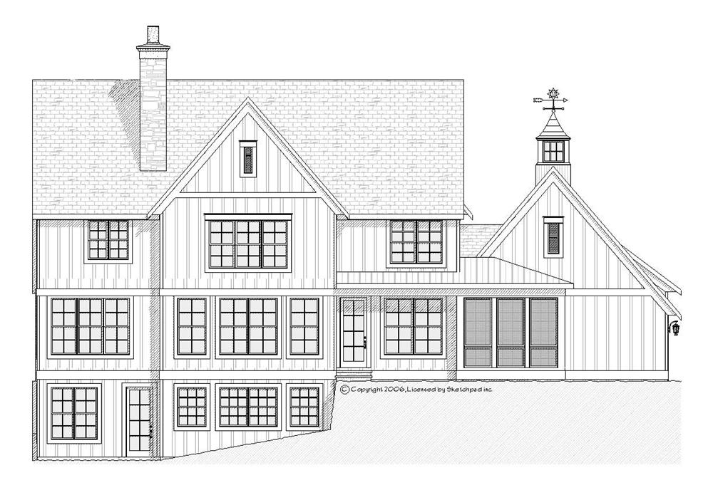 Home Plan Rear Elevation