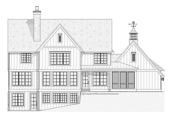Home Plan Rear Elevation