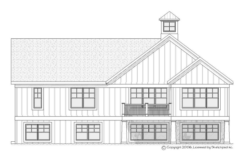 Home Plan Rear Elevation