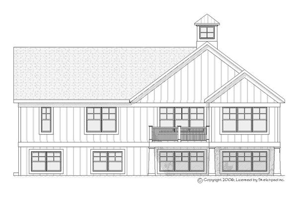 Home Plan Rear Elevation